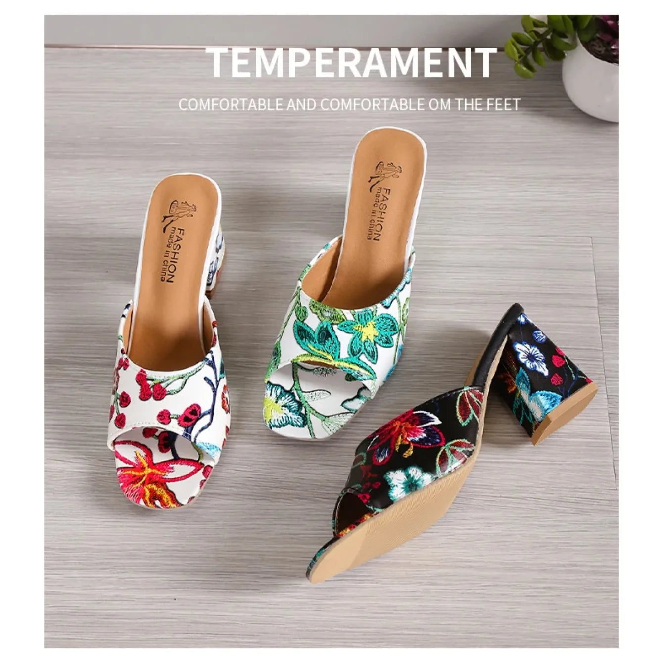 Pantoufles d'Été à Talons Épais pour Femme, Chaussures de Haute Qualité, Parka Ouverte, Décontractées, Grande Taille