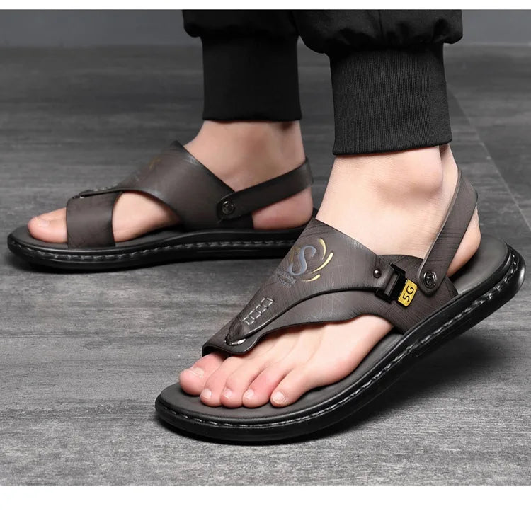 Marque hommes sandales été à semelles souples anti-dérapant chaussures de plage mâle en plein air confortable hommes pantoufles de luxe de haute qualité sandalias