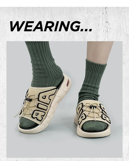 Pantoufles hommes coussin d'air conception glisser homme été nouveau PVC doux antidérapant hommes pantoufles de sport pour hommes tongs Chanclas Hombre