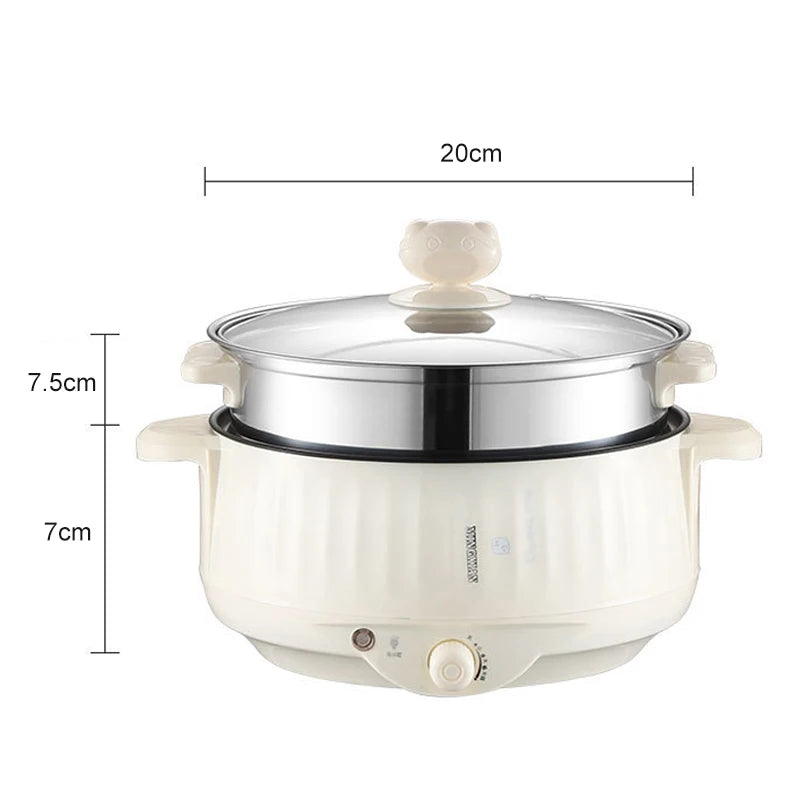 Pot électrique multicuiseur simple/Double couche de 1,7 l, poêle antiadhésive domestique pour 1 à 2 personnes, cuiseur à riz chaud, appareils de cuisson