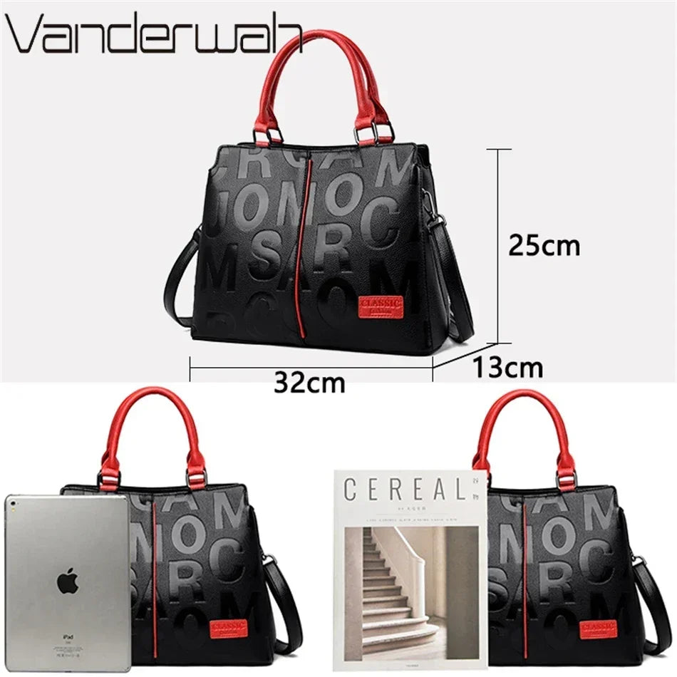 Sacs à main de luxe en cuir pour femmes, fourre-tout de grande capacité, créateur de mode, 2024