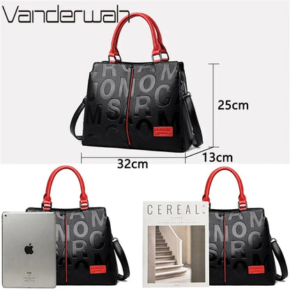 Sacs à main de luxe en cuir pour femmes, fourre-tout de grande capacité, créateur de mode, 2024