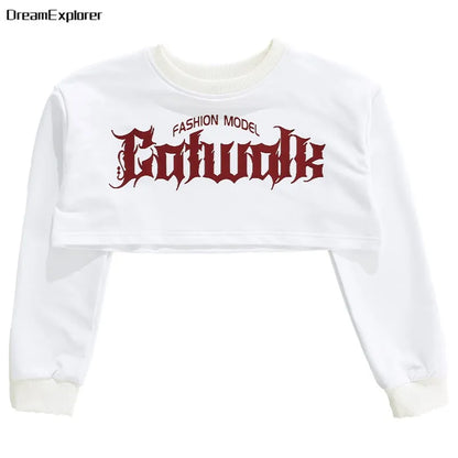 Filles K-pop haut court mode lettres Sport Joggers pantalon fille groupe vêtements ensembles enfants Hip Hop Streetwear enfants Jazz Costumes