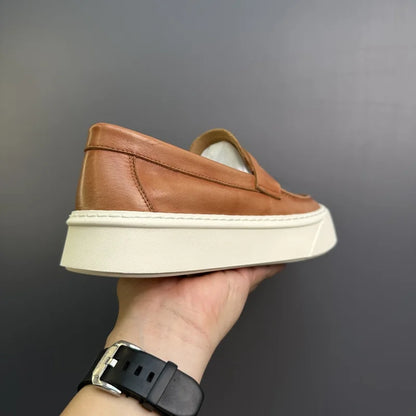 DOYUTIG-Chaussures à enfiler en cuir véritable pour hommes, chaussures de planche décontractées rétro pour hommes, baskets chimneakers de printemps et d'automne, marque de mode masculine, SG009