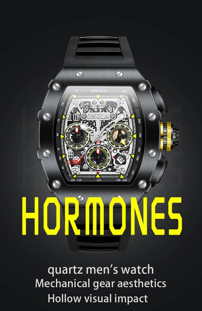 Montre Tonneau en Acier Inoxydable pour Homme, Horloge à Quartz, Étanche, Minuterie, Haute Qualité, Marque Célèbre, Mode Originale, Offre Spéciale