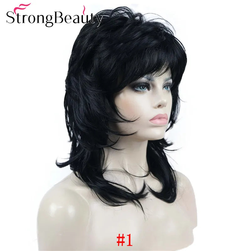 Perruque synthétique ondulée mi-longue pour femmes, cheveux naturels, sans capuchon