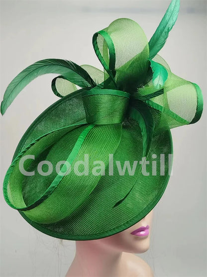 Fascinateur de cheveux verts pour femme, casquette de pilulier, événement formel, pièce de sauna Derby, élégant, mariage, Gatineau, inery, mode chapeau
