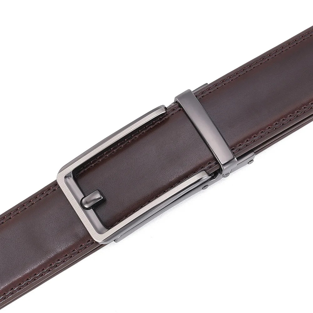 Blanc boucle automatique hommes ceinture en cuir hommes mode pantalons décontractés ceinture de Golf en cuir véritable homme pantalon décontracté ceintures mâle