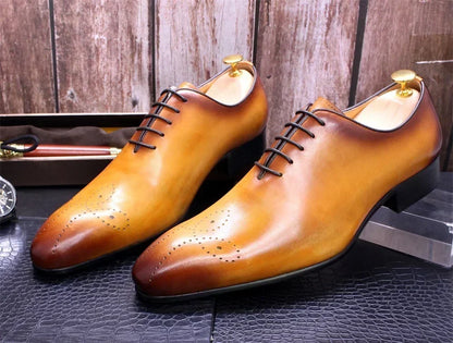 Chaussures d'affaires italiennes originales en cuir véritable faites à la main pour hommes, chaussures Derby à la mode pour marié et mariage, mocassins