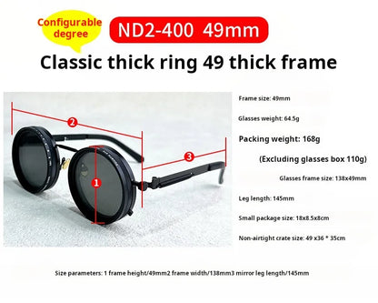 Lunettes de soleil de pêche à gradation réglable à 9 niveaux ND2-400 lunettes de soleil polarisées UV anti UV filtre ND avec ensemble de étuis à lunettes