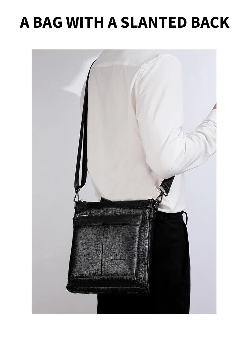 Sac messager en cuir pour hommes, sac à bandoulière d'affaires, petit sac à bandoulière multifonction, sac de voyage pour hommes