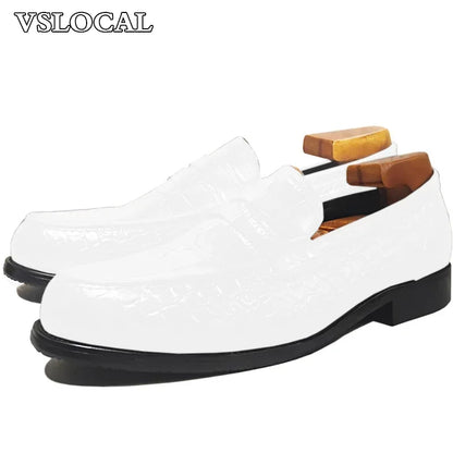 Mode 5 couleurs hommes chaussures en cuir vert sans lacet Croco imprime décontracté hommes chaussures habillées mariage bureau Banquet mocassins hommes