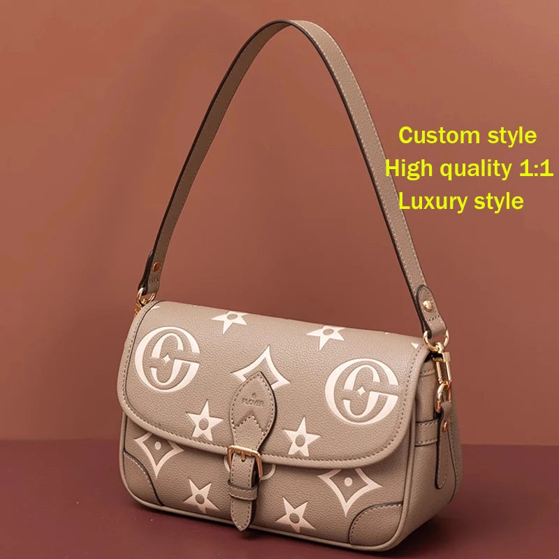Personnalisé 1:1 femmes créateur de mode marque de luxe sacs rétro couleur unie en cuir épaule sous les bras sac décontracté femmes Hobos sac à main