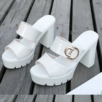 Sandales à Talons Hauts à Enfiler pour Femme, Pantoufles à Plateforme, Tendance, Minimalistes, Sexy, Confortables, à la Mode, Nouvelle Collection 2024