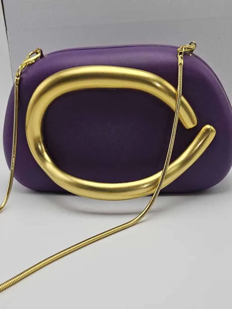 2025 printemps nouveau sac à main en métal coulissant violet sac à main magnifique sac à main de haute qualité pour les femmes