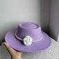 Chapeau Fedora de Style français pour femmes, chapeau en feutre à bord large de 10CM, Derby d'hiver et d'automne, chapeaux de Jazz de mariage