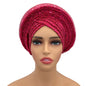 Paillettes Autogele Turban casquette pour femmes prêt africain Auto Gele casque Nigeria mariage Geles femme bandeau dame casque