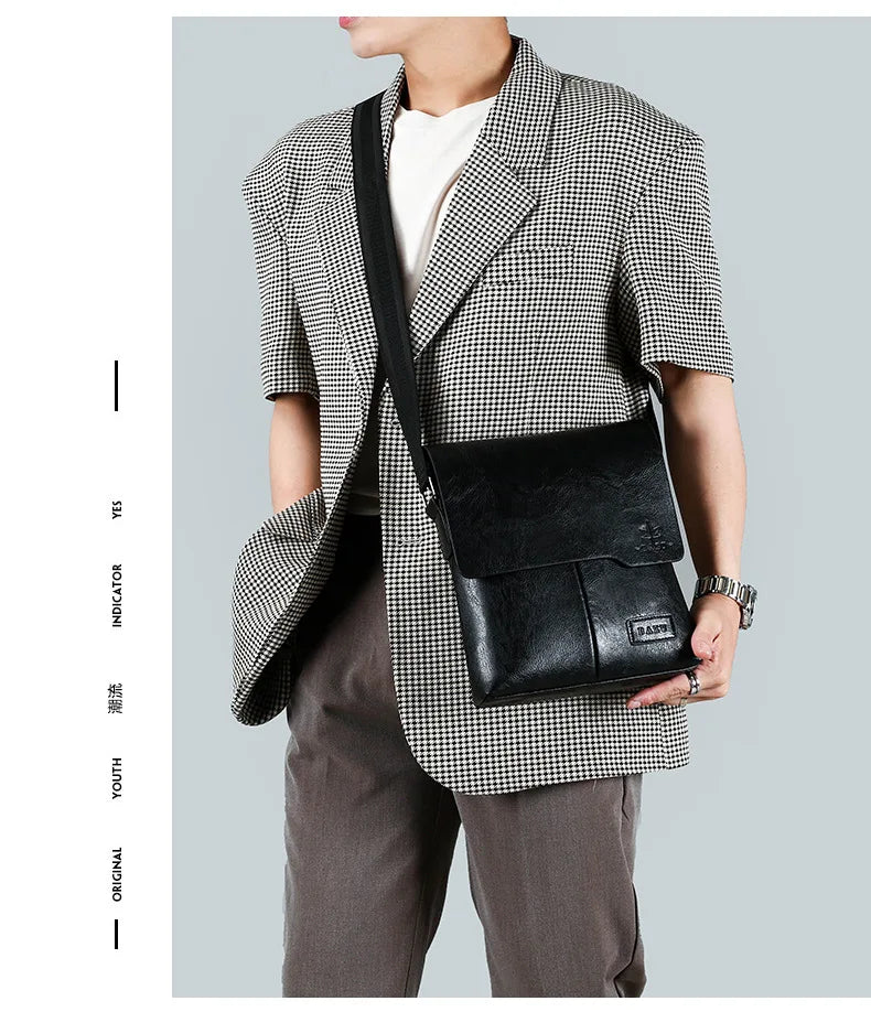 Marque de luxe Vintage sacs de messager hommes en cuir sac à bandoulière homme sac à main marron noir sac latéral affaires sac à bandoulière pour hommes