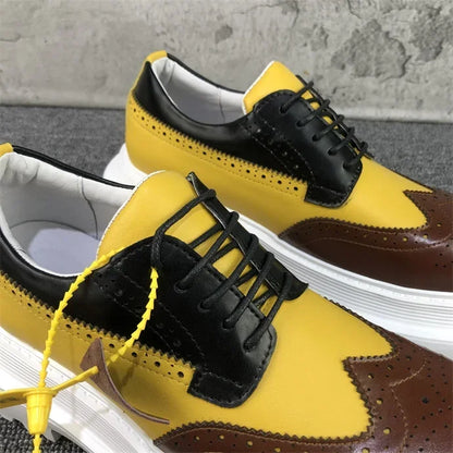 Chaussures Brogue Multi-documents en Cuir group pour Homme, Souliers à Grande Tête, Style Britannique, Décontracté, Rehausseur, Alicante zones me