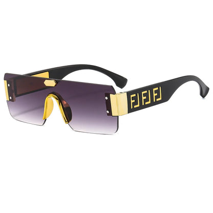 Lunettes de soleil sans monture, protection solaire pour hommes, sens avancé pour femmes, visage, petite photo, bord de coupe, miroir pare-soleil