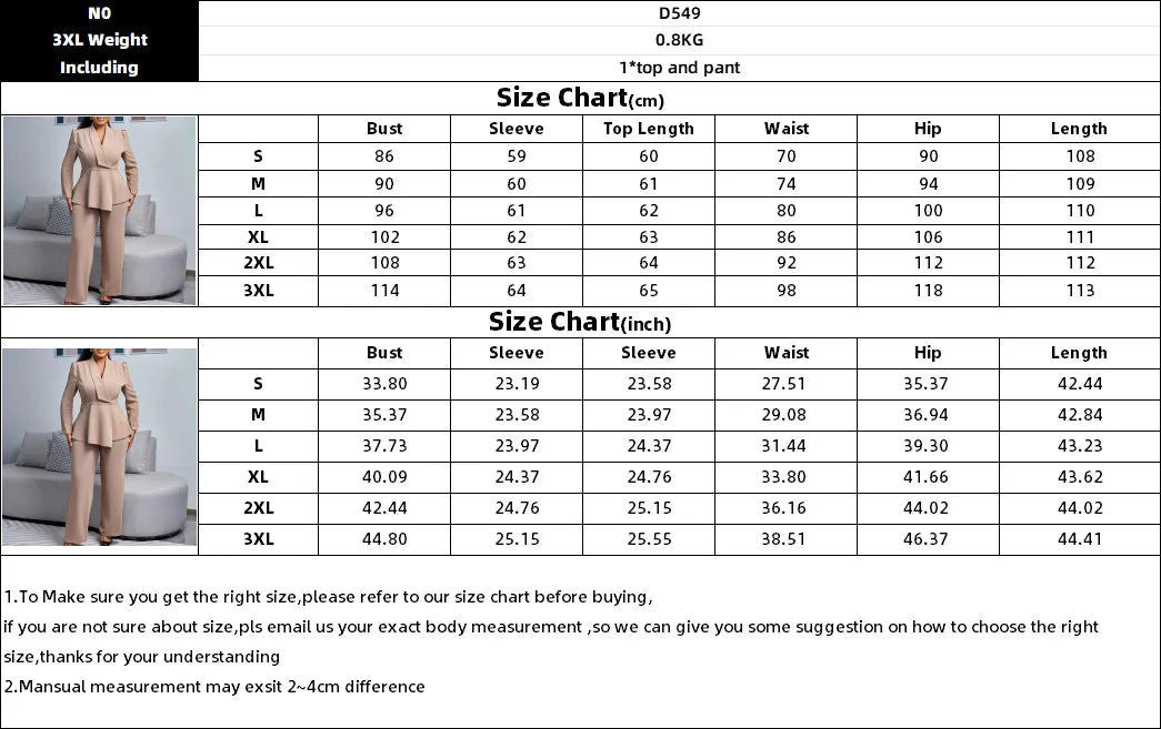 BERAKAH SUPRÊME - Femmes deux pièces ensemble élégant manches longues hauts taille haute pantalon pantalon modeste Peplum bureau dames vêtements de travail costume d'affaires nouveau