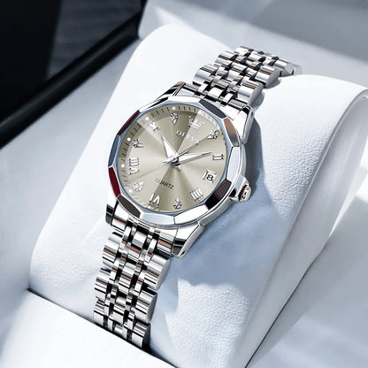 OLEVS 9931 montres pour femmes élégantes marque de luxe montre à Quartz originale pour dame étanche en acier inoxydable Date lumineuse