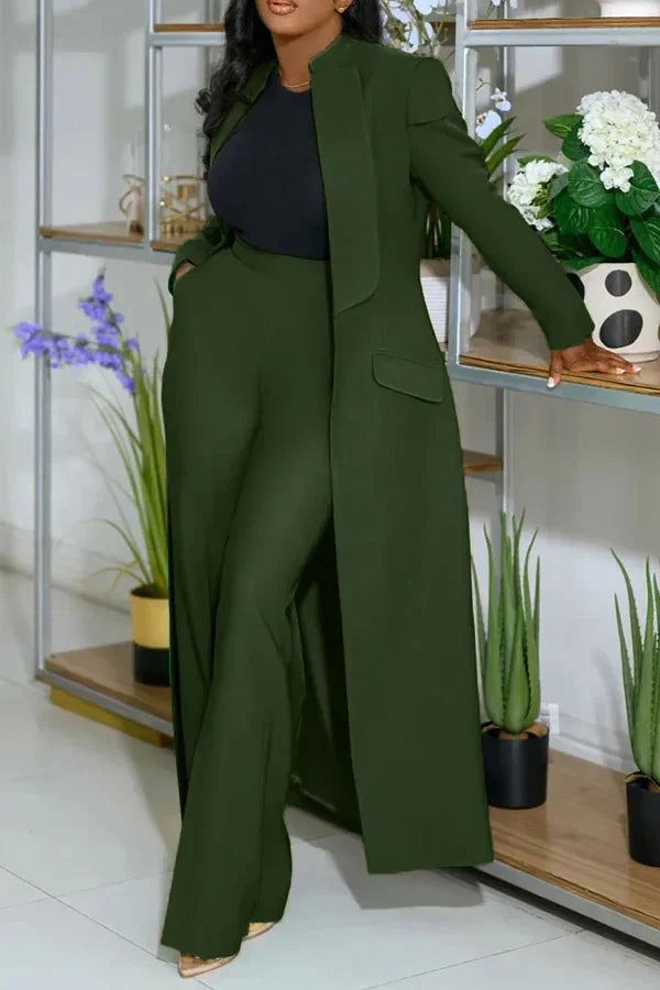 Ensemble femme manches longues x-long Blazer manteau + pantalon Long costume 2025 printemps Streetwear deux 2 pièces ensemble afrique OL tenues de travail