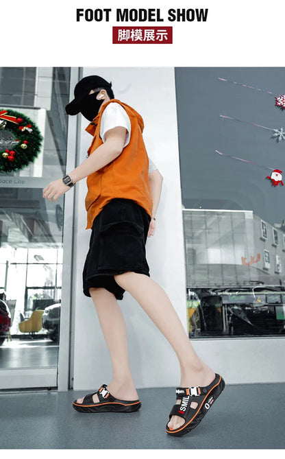 2025 nouveaux pantoufles de Massage pour hommes sandales d'extérieur intérieures plage confortables diapositives souples chaussures décontractées pour hommes femmes pantoufles de maison