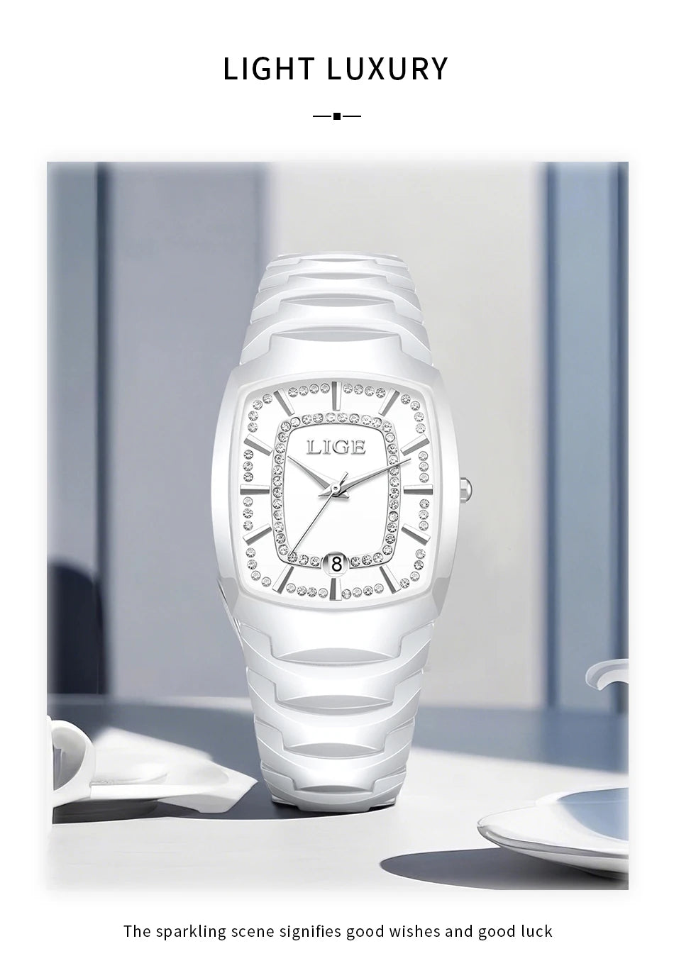 LIGE 2025 TOP montre pour femme élégante étanche mode dames horloge créative bracelet en céramique montre pour femmes cadeau Relogio Feminino