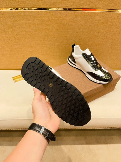 Designers Italie Chaussures d'abeilles décontractées pour hommes Mode de luxe Chaussures en cuir véritable pour affaires Baskets classiques de sport à lacets