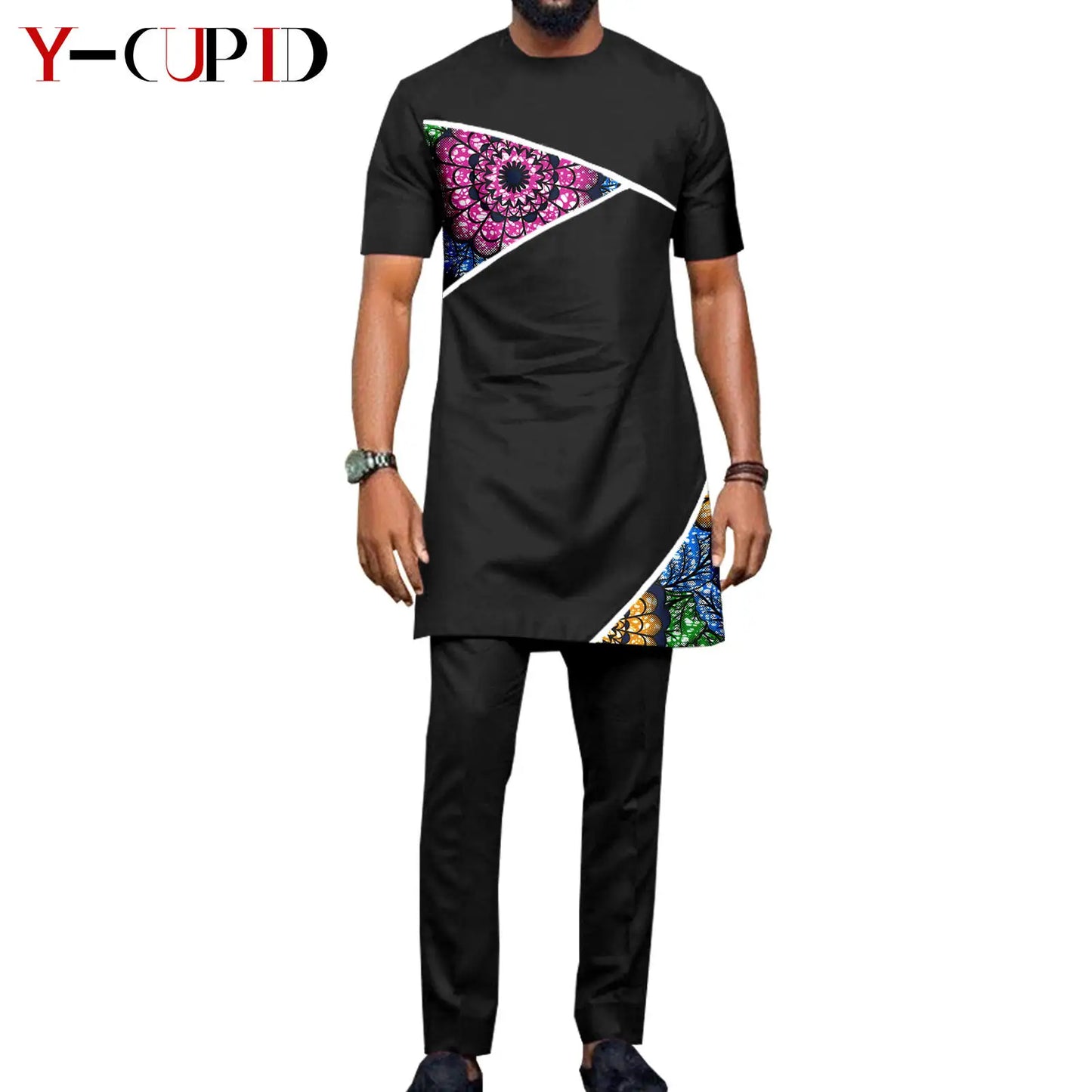 Robes africaines pour femmes, tenues de Couple assorties, Bazin Riche Dashiki, Slim, imprimé pompon, longues robes de fête Y23C009