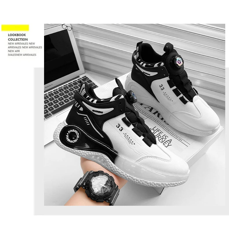 Baskets confortables coordonnantes pour hommes, chaussures à lacets, rotatives, durables, activités de plein air