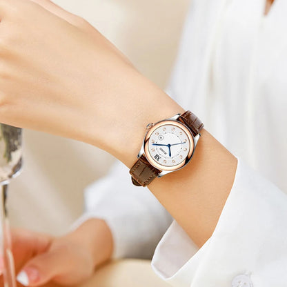 Montre femme élégante haut de gamme luxe Vintage montres pour femmes ronde dames horloge à main véritable CD ou boucle papillon