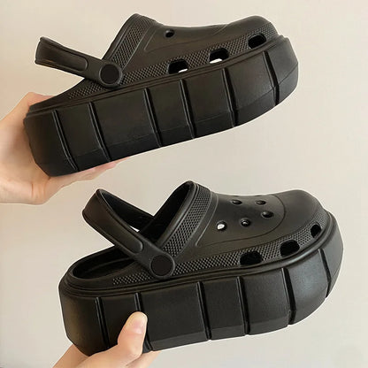 Nouvelle plate-forme mules pantoufles femmes concis grosses diapositives chaussures pantoufles d'extérieur femme argent fermeture éclair sabots dames pantoufles hautes