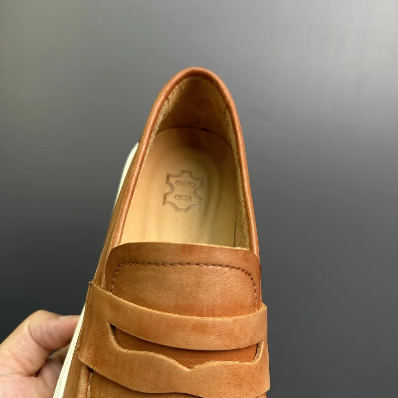 DOYUTIG-Chaussures à enfiler en cuir véritable pour hommes, chaussures de planche décontractées rétro pour hommes, baskets chimneakers de printemps et d'automne, marque de mode masculine, SG009