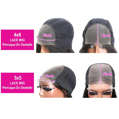 Perruque Lace Closure Wig sans colle bouclée, cheveux naturels, Deep Wave, HD, 13x6, pre-à-porter, densité 200