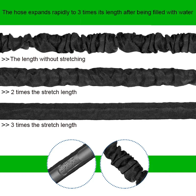 Tuyau magique extensible 2024, lavage de voiture à haute pression, 7 fonctions de pulvérisation d'eau, pistolet à eau, tuyau d'arrosage de jardin domestique