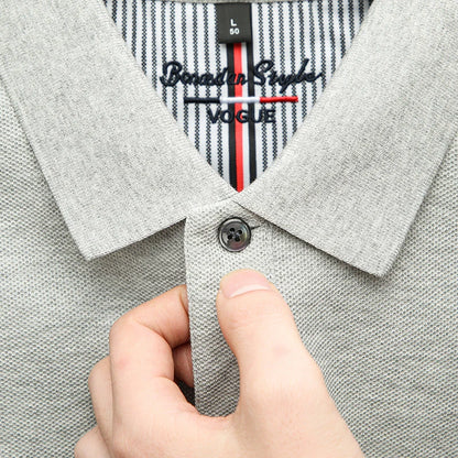 Polo d'été brodé de haute qualité pour hommes, chemise à manches courtes en pur coton respirant et décontracté pour affaires