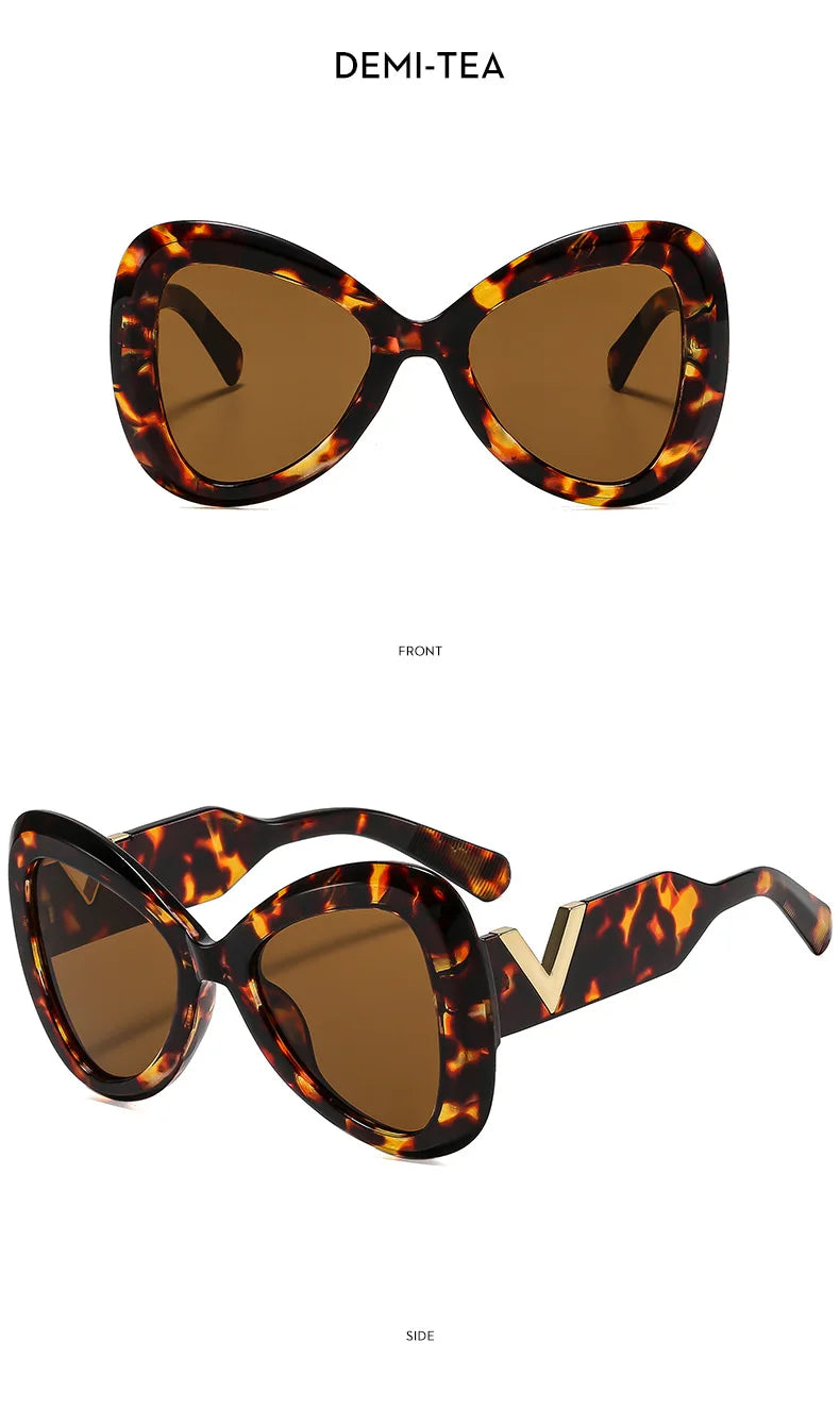 2025 nouvelle mode grand cadre oeil de chat papillon femmes lunettes de soleil de luxe concepteur hommes lunettes de soleil en plein air voyage lunettes femme UV400