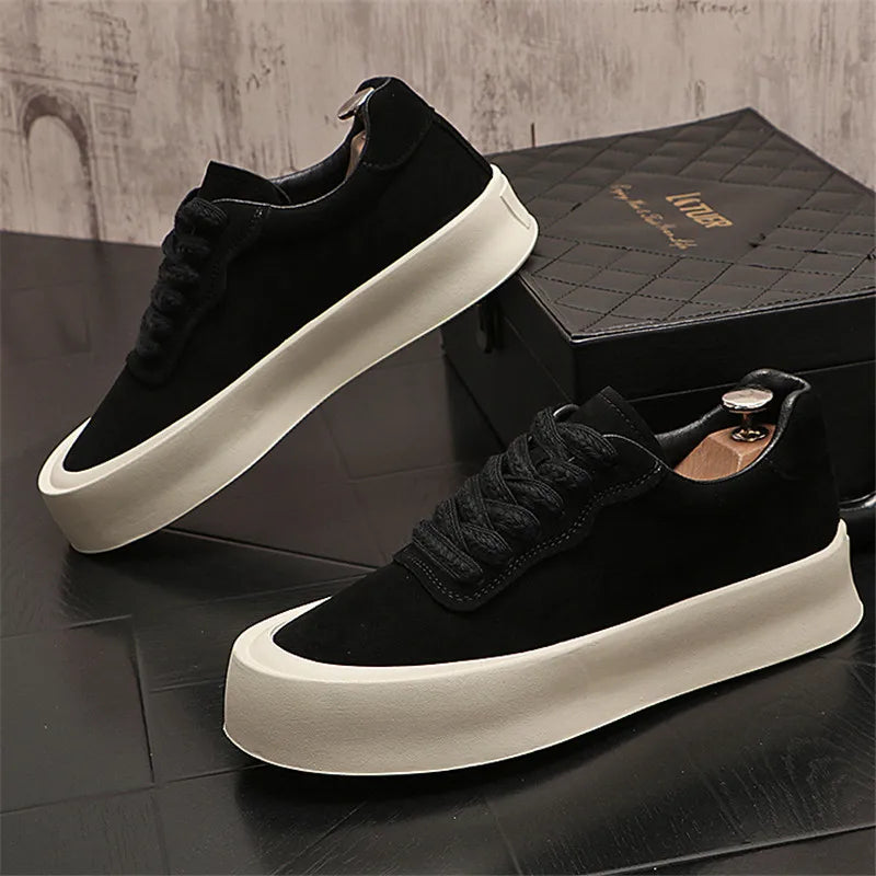 Chaussures en cuir suédé pour hommes, baskets de marche, appartements d'extérieur, vintage, à la mode, luxe, designer, nouveau