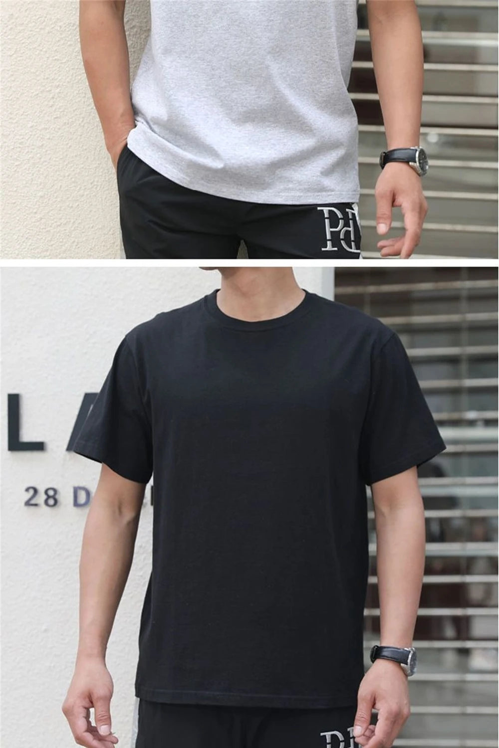 2 pièces 100% coton solide t-shirts hommes et femmes à manches courtes blanc t-shirts décontracté respirant ample col rond T-shirt Couple hauts