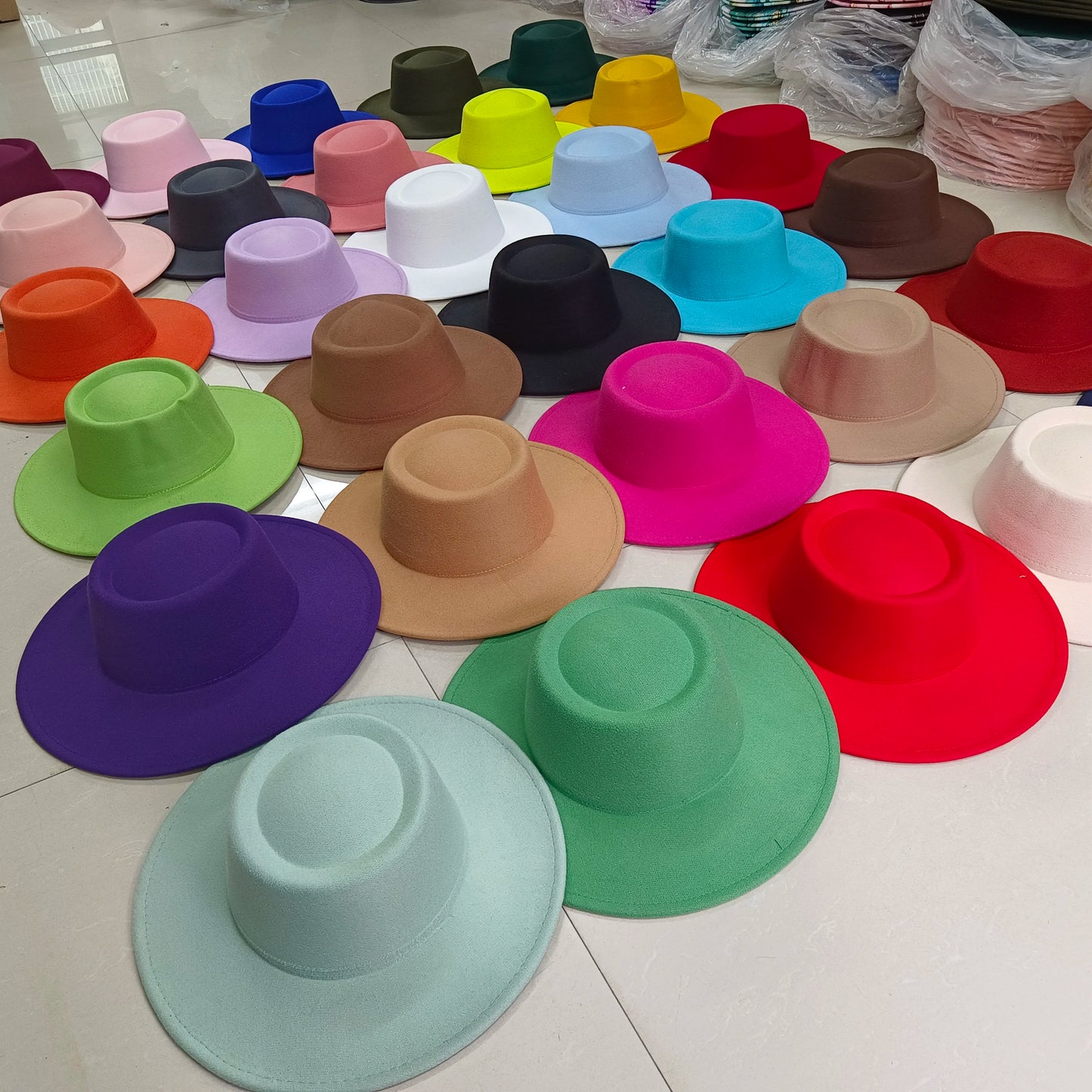 Chapeau fedora rose 8cm, haut convexe concave, chapeau de jazz pour femmes et hommes, chapeau fedora classique à dessus plat