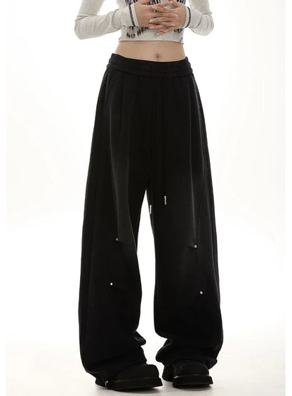 Pantalon de survêtement américain pour femmes, Streetwear, taille haute, Vintage, droit, Hip Hop, Harajuku, ample, à lacets, jambes larges, Baggy
