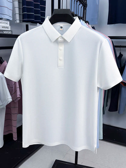 2025 Chemise polo gaufrée sportive pour hommes |   Tailles supérieures de Tennis de Golf évacuant l'humidité S-5XL, boutons-pression, antibactérien 7A de haute qualité