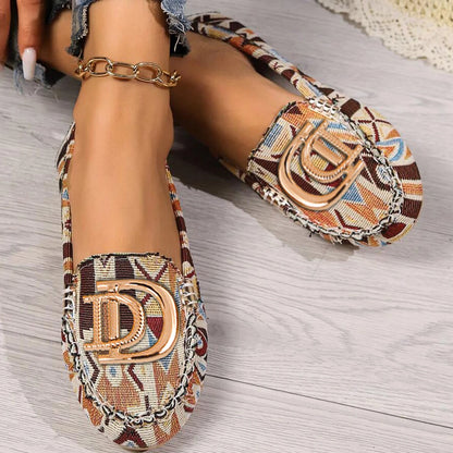 Mocassins pour femmes, sandales de bateau de conduite, décor de luxe, motif de mode, chaussures plates à enfiler, Sexy, élégantes, plates, confortables, décontractées, pour le bureau