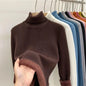 Pull intégré à col haut et manches longues pour femme, doublure polaire, nouveau Style, couche de Base chaude, haut à la mode, printemps hiver