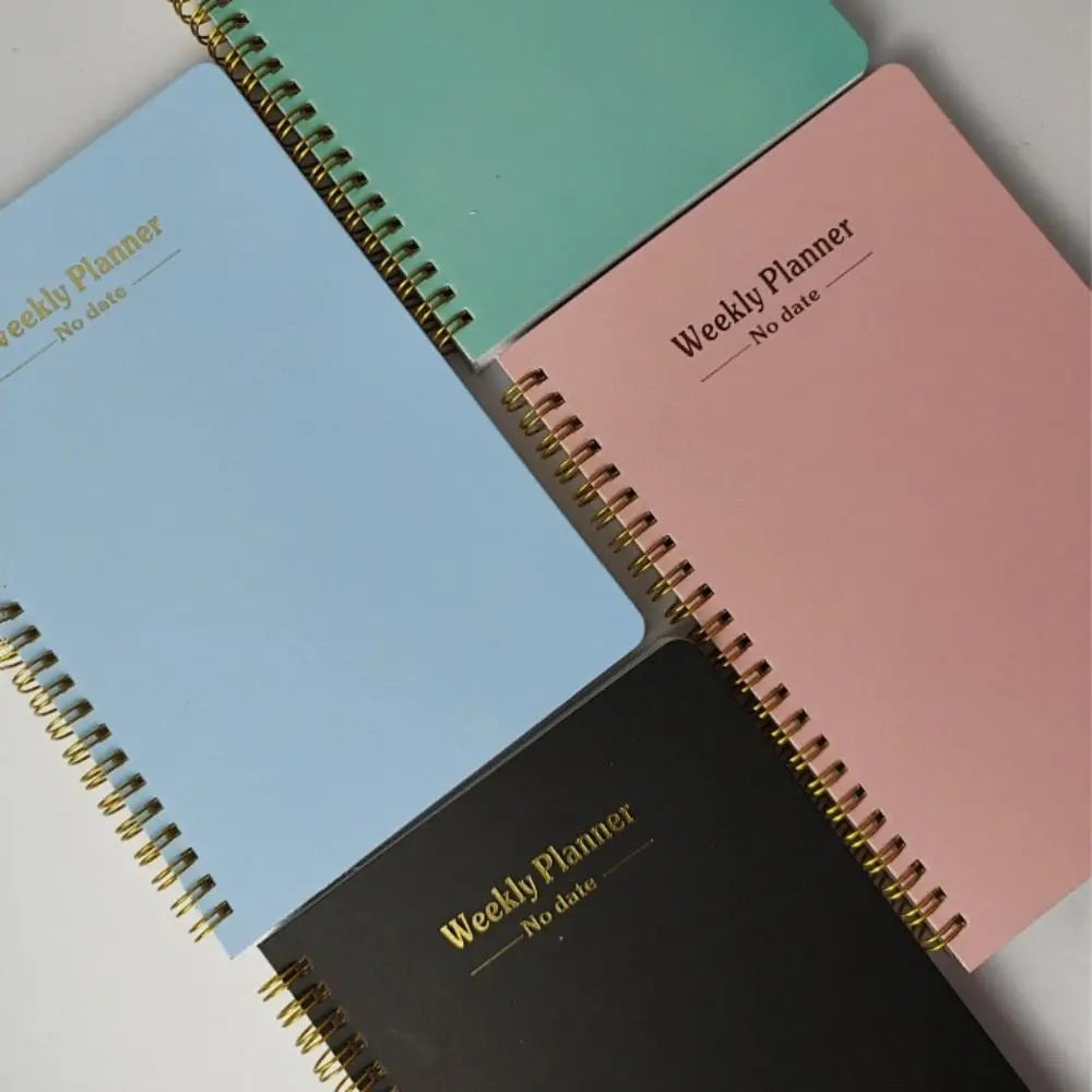 Planificateur hebdomadaire Portable A5, sans Date, rappel, calendrier hebdomadaire, livre d'efficacité avec sangles, carnet de notes à bobine pour étudiant