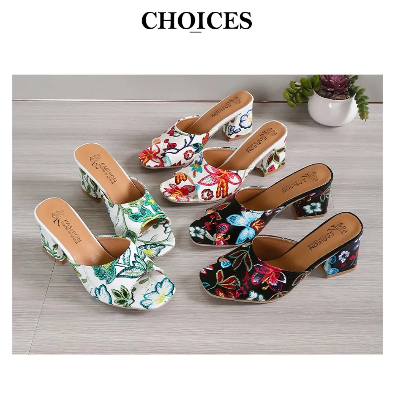 Pantoufles d'Été à Talons Épais pour Femme, Chaussures de Haute Qualité, Parka Ouverte, Décontractées, Grande Taille