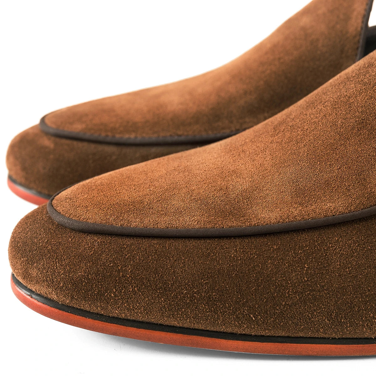 Hanmce mode sué angleterre chaussures décontractées mocassins de luxe faits à la main en cuir véritable hommes