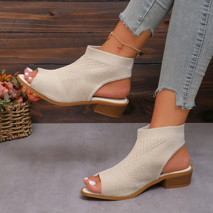 Sandales d'été confortables et décontractées pour femmes, chaussures d'extérieur légères à bout ouvert, nouvelle mode 2024